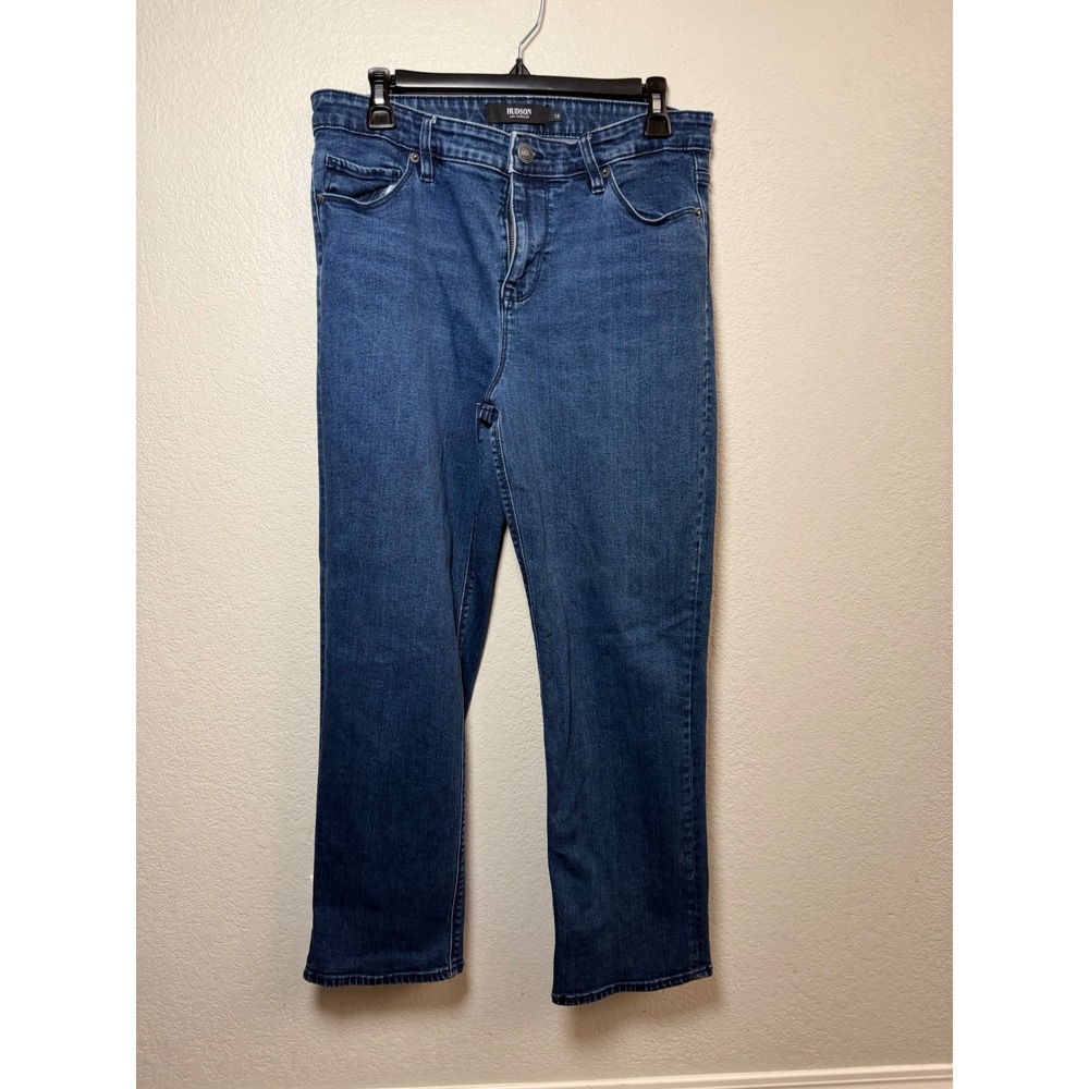 Hudson Los Angeles Womens Straight Leg Jeans Blue Denim Size 12 Medium Wash